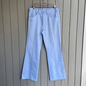 70's Levi's High Waisted Lt Blue Flared Black Tab Trouser Pants UNISEX - 32" wai
